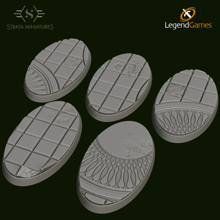 Strata Miniatures - Egyptian Bases 60x35mm oval x5