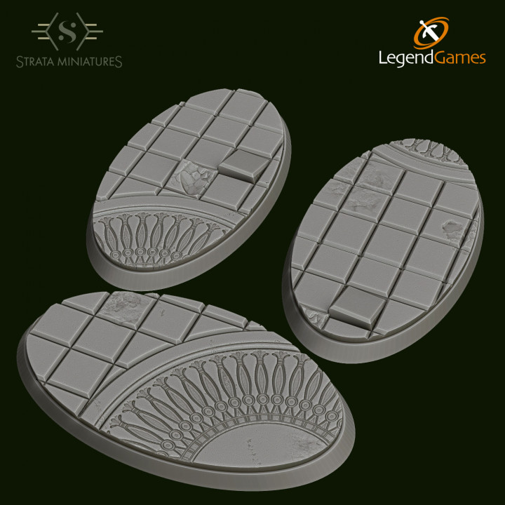 Strata Miniatures - Egyptian Bases 75x42mm oval x3