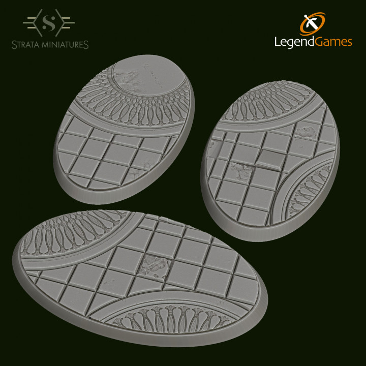 Strata Miniatures - Egyptian Bases 90x52mm oval x3 image