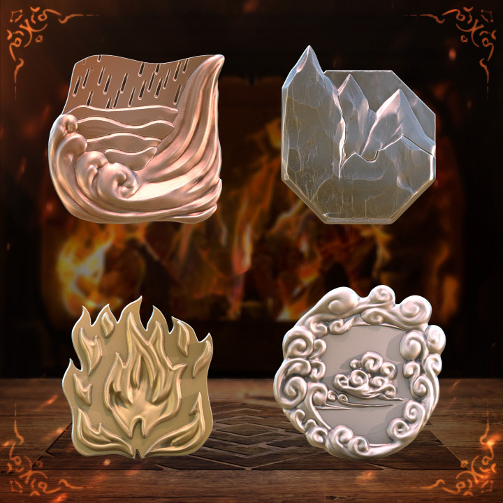 The Four Elements coin set