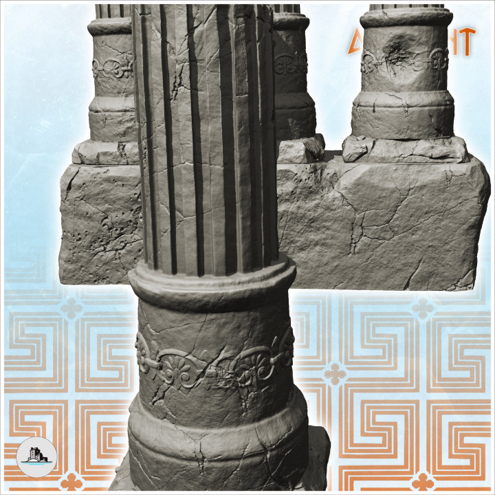 Set of ruined antique columns (1) - Ancient Classic Old Archaic Historical 28mm 20mm 15mm image