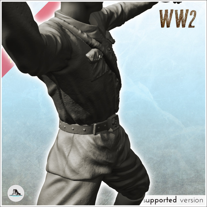Soviet assault soldier throwing a hand grenade (8) - (pre-supported version included) Soviet army WW2 Second World World East front Ostfront