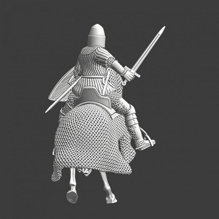 Medieval Danish Vassal Knight on chainmail horse image