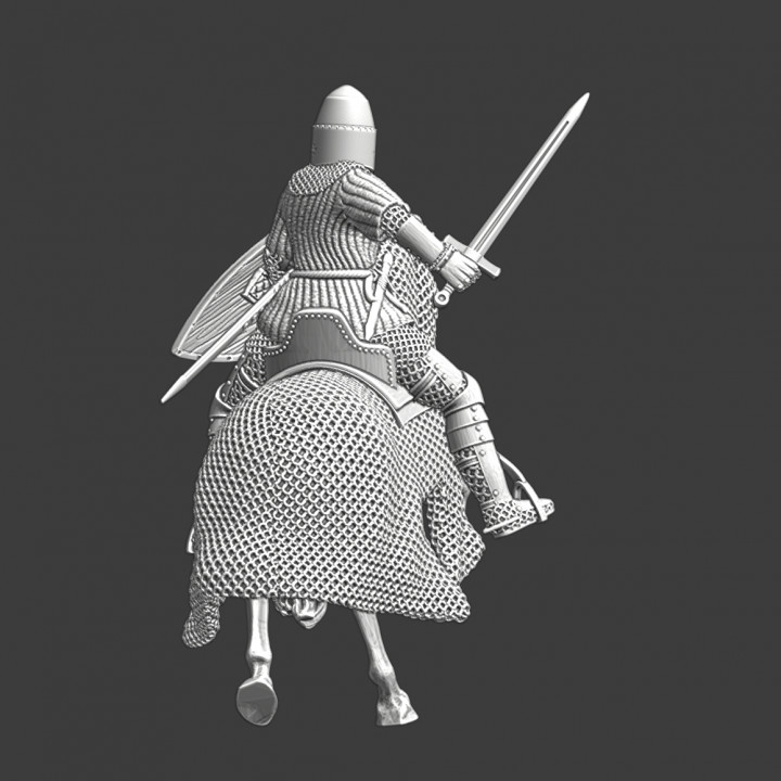 Medieval Danish Vassal Knight on chainmail horse