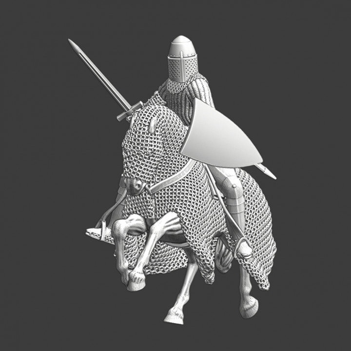 Medieval Danish Vassal Knight on chainmail horse image