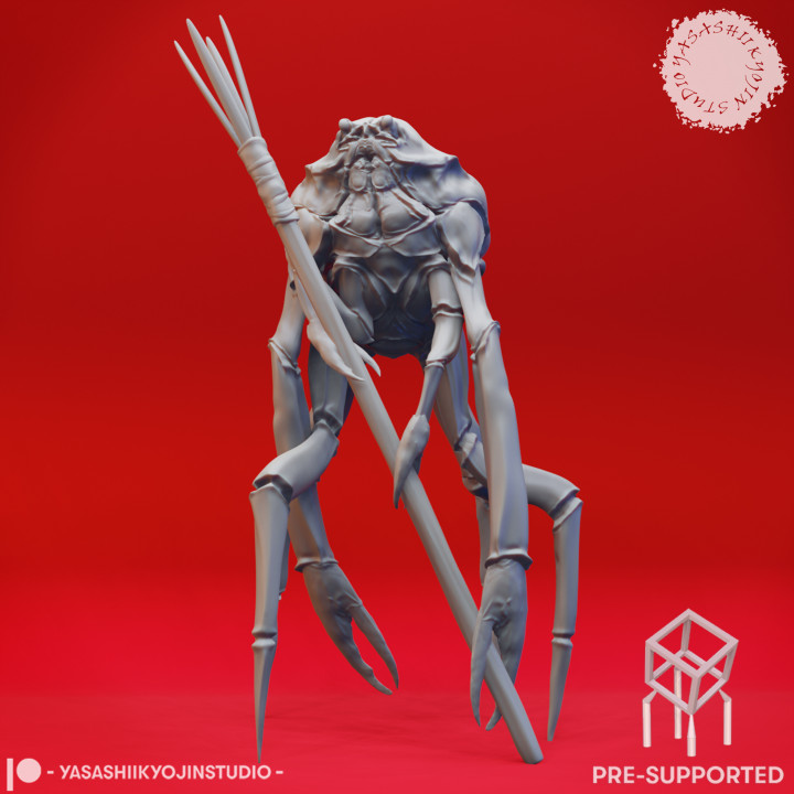 Crabfolk Spear - Tabletop Miniature (Pre-Supported) image