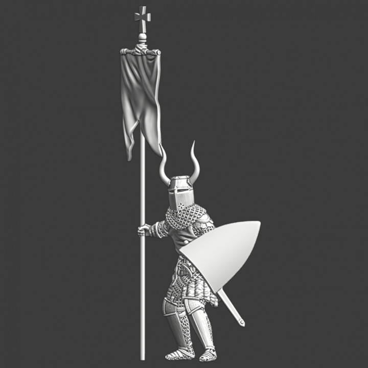 Medieval Teutonic Knight - with banner image