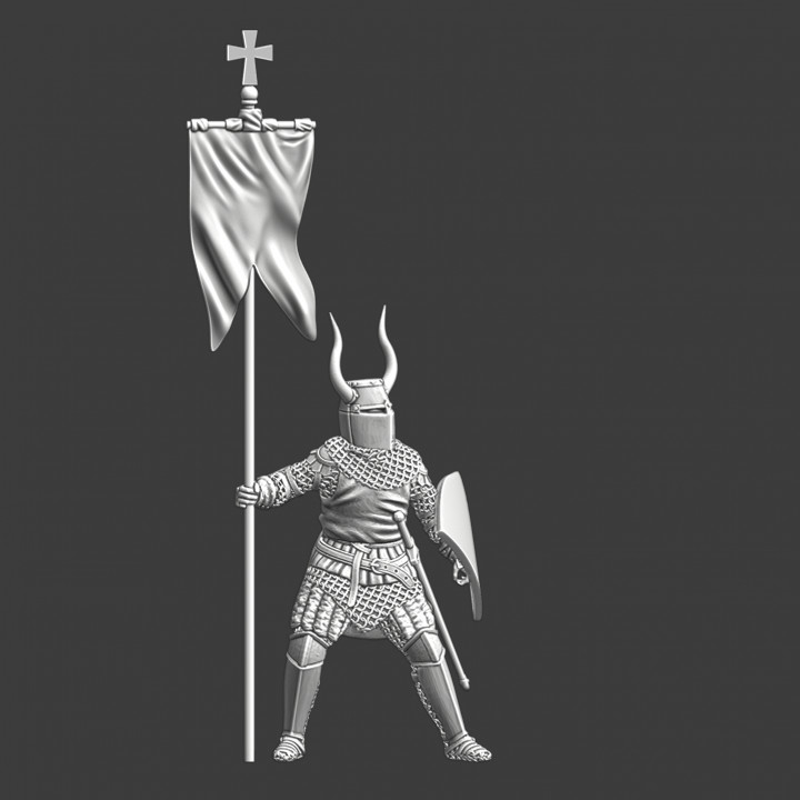 Medieval Teutonic Knight - with banner image