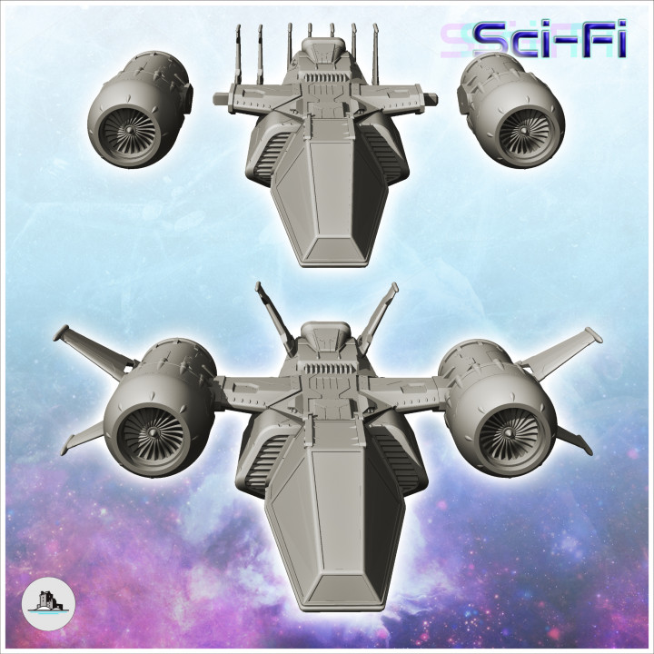 Mercurialis spaceship (40) - Future Sci-Fi SF Post apocalyptic Tabletop Scifi image