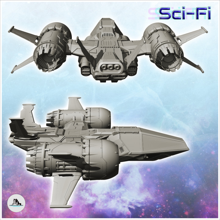 Mercurialis spaceship (40) - Future Sci-Fi SF Post apocalyptic Tabletop Scifi image