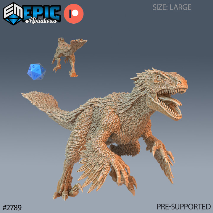 Feathered Raptor Set / Ancient Hunting Dinosaur / Draconic Lizard / Jurassic Reptile / Dragon Army