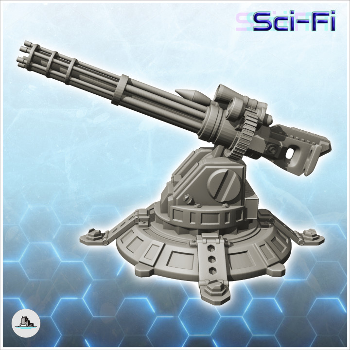 Supercharged machine gun turret (1) - Future Sci-Fi SF Post apocalyptic Tabletop Scifi image