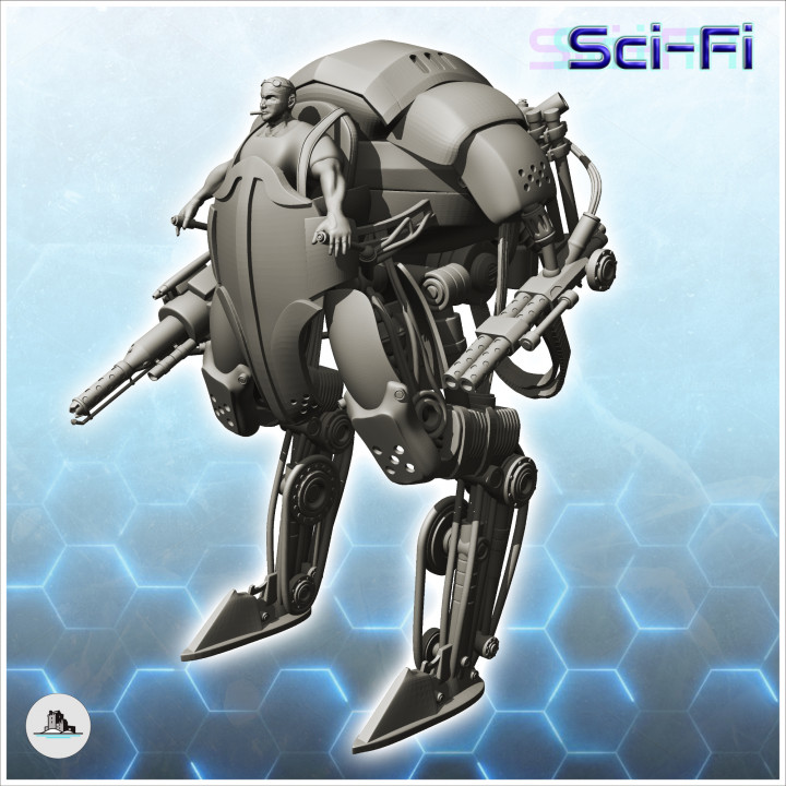 Wakldir combat robot with pilot (18) - Future Sci-Fi SF Post apocalyptic Tabletop Scifi image