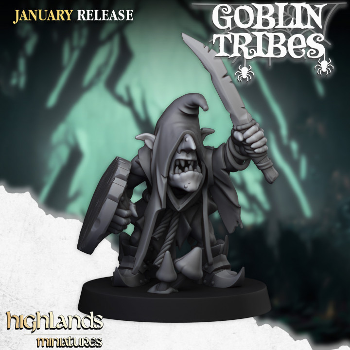 Swamp Goblin with Hand Weapons- Highlands Miniatures image