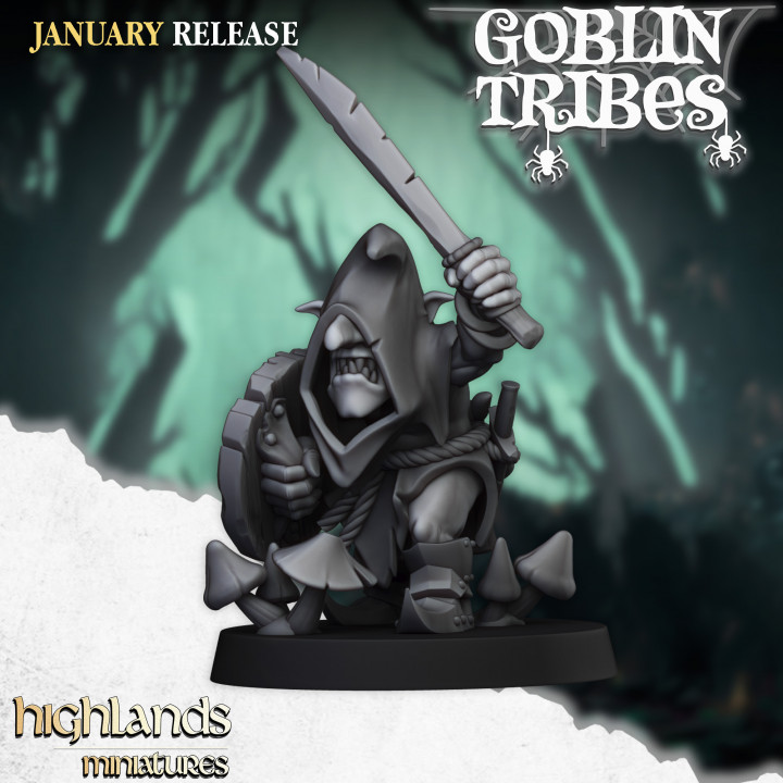 Swamp Goblin with Hand Weapons- Highlands Miniatures image