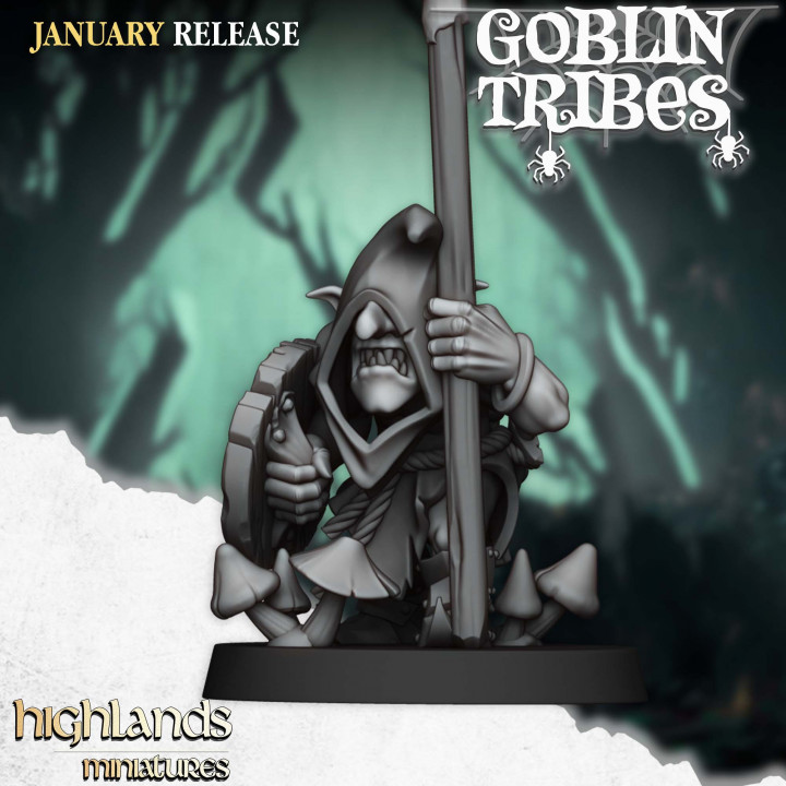 Swamp Goblin with Pikes- Highlands Miniatures image