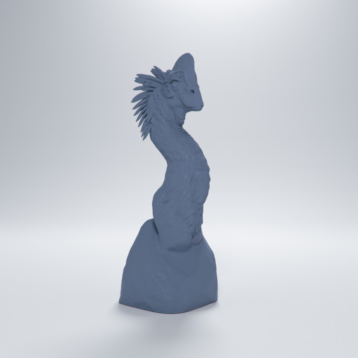 Anzu bust - pre-supported dinosaur head