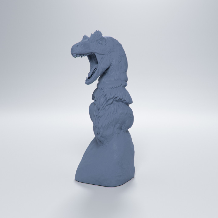 Deinonychus bust - pre-supported dinosaur head image