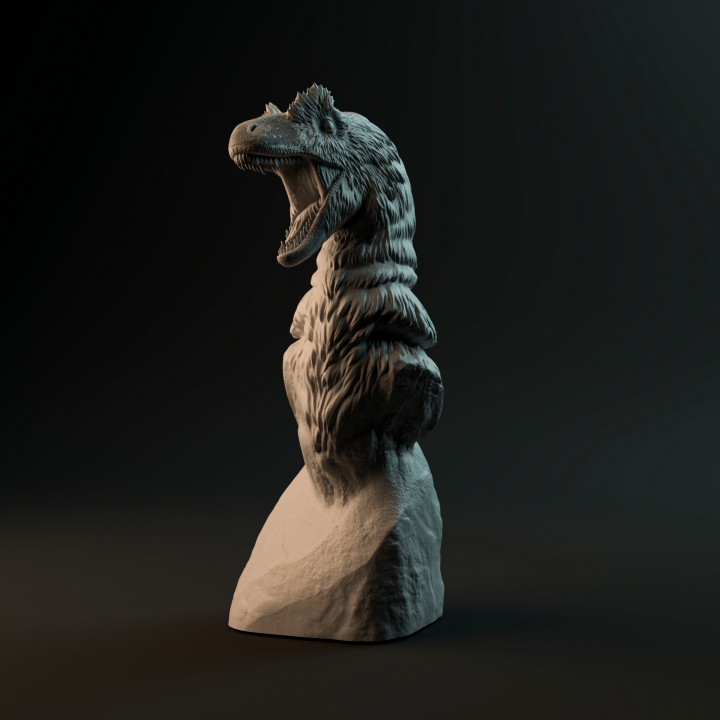 Deinonychus bust - pre-supported dinosaur head image