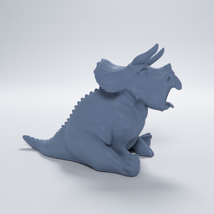 Triceratops sitting cute dino - pre-supported