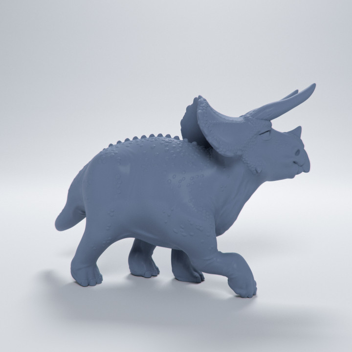 Triceratops walking cute dino - pre-supported image