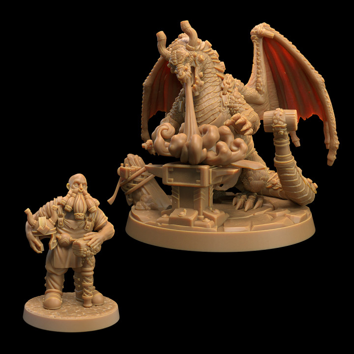 Sussor, The Molten and Dwarf | PRESUPPORTED | Dragons of The Lodge image