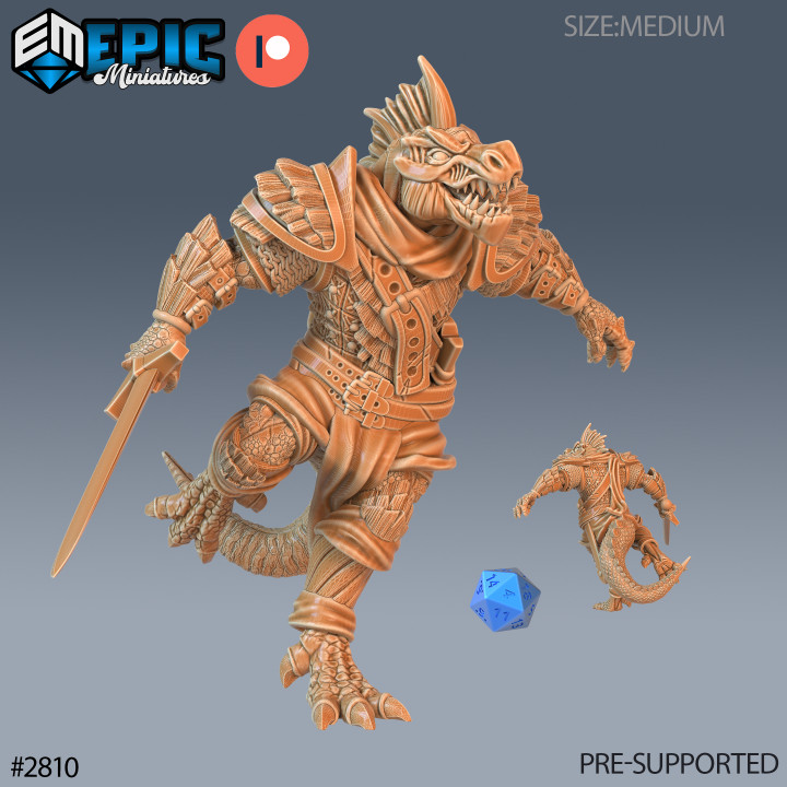 Lizardman Tribe Warrior / Reptile Soldier / Draconic Lizardfolk / Dragonborn Lizard / Dragon Army