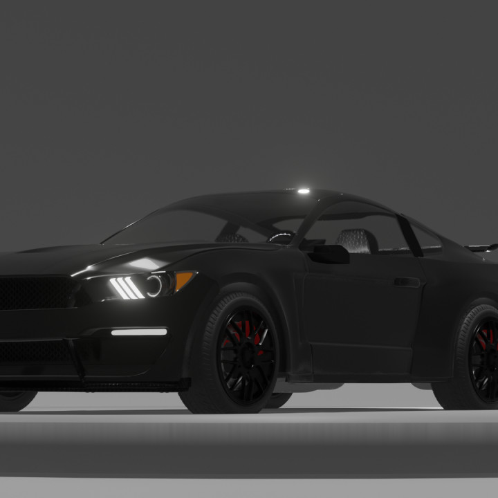 Black Ford Shelby Mustang gt350 2021 3d model 3D model