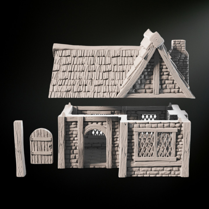 3D Printable Medieval Fantasy Cottage House IV by WargamesCo