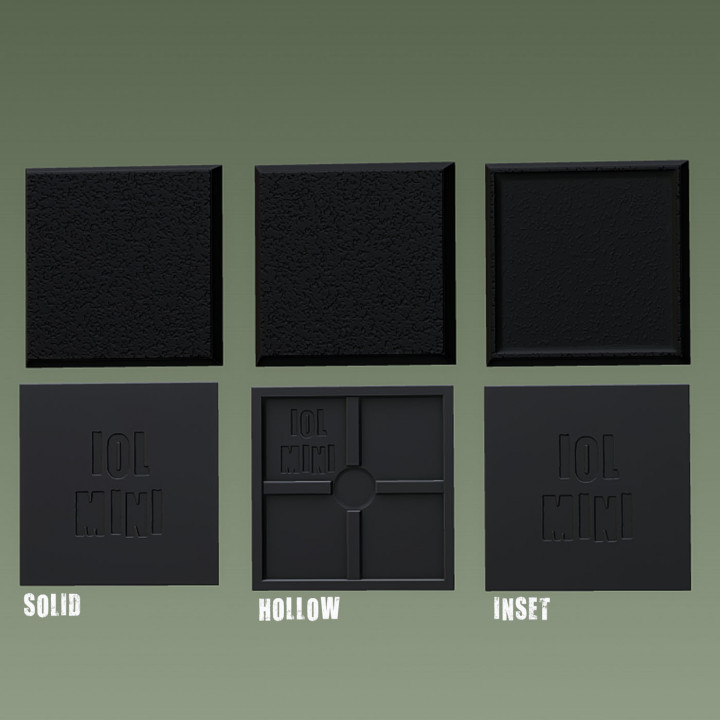 The IOL Minis library of bases. ( Presupported solid, hollow, inset and magnetized versions) image