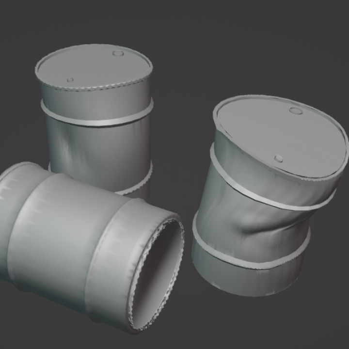 Damaged oil Drums  - Scatter Terrain for Warhammer 40K, Infinity, One Page Rules - Grim Dark Future, Necromunda.