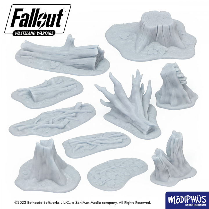 Fallout: Wasteland Warfare - Print at Home - Basing Greebles: Logs, Stumps, & Roots image