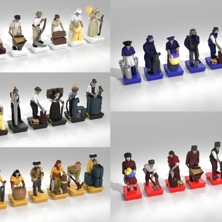 Scythe workers Core 5 factions 40pcs - (STL file download) image