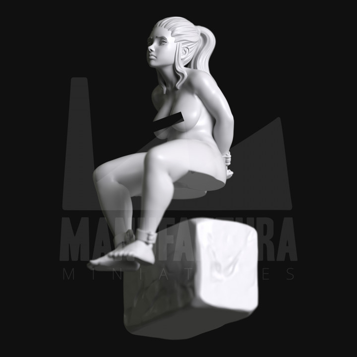 Slave Girl Sitting on Stone - Sub Series 135