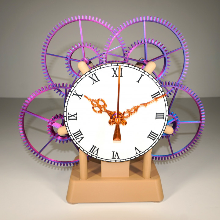 3D Printable Large Silent Desk Clock by Steve Peterson