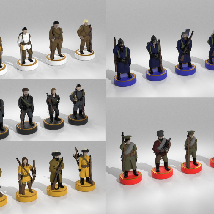 Scythe Recruits Core 5 factions 20 minis - (STL file download) image