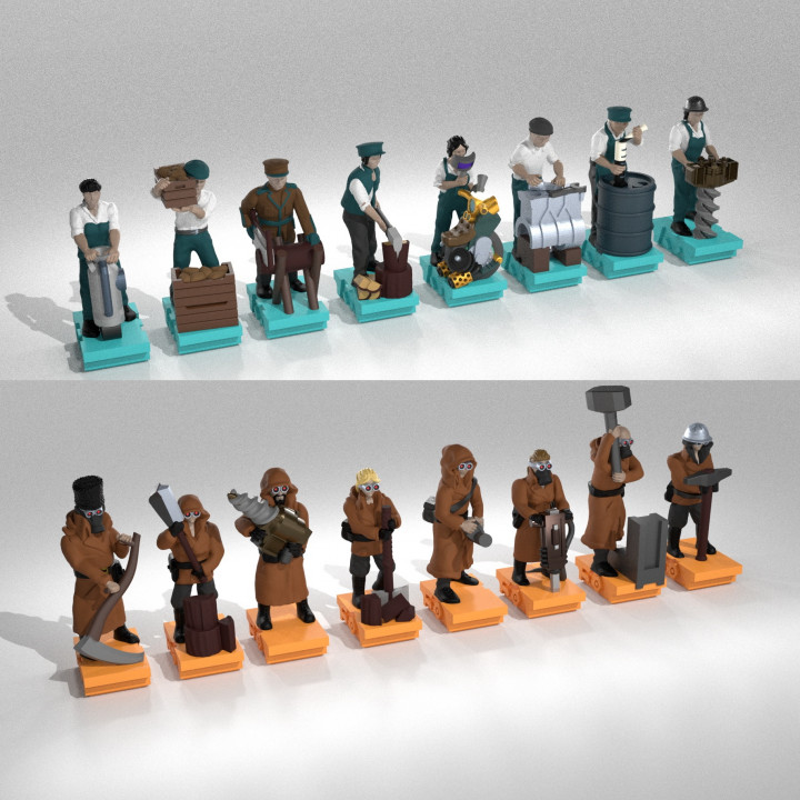 Scythe workers Invaders and Rise of Fenris 4 factions 32 minis image