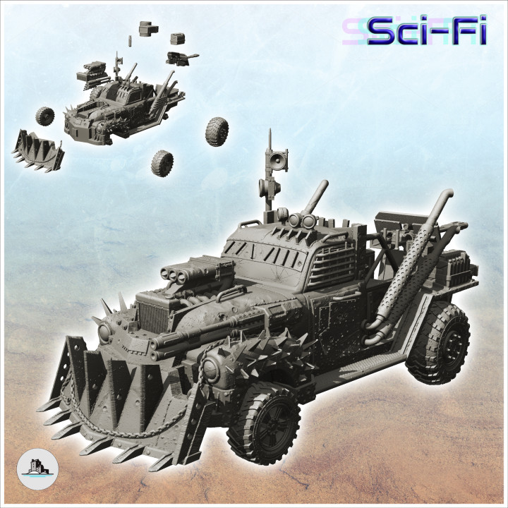 Post-apo vehicles pack No. 1 - Future Sci-Fi SF Post apocalyptic Tabletop Scifi image