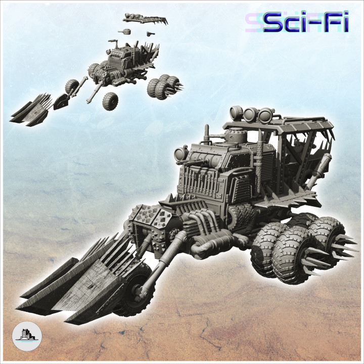 Post-apo vehicles pack No. 1 - Future Sci-Fi SF Post apocalyptic Tabletop Scifi image