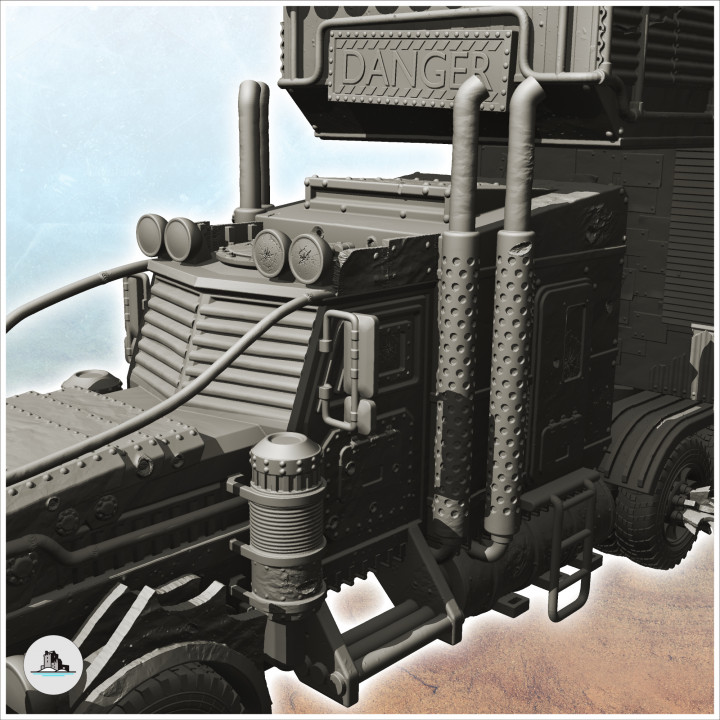 Large American post-apo truck with tank and living space (7) - Future Sci-Fi SF Post apocalyptic Tabletop Scifi