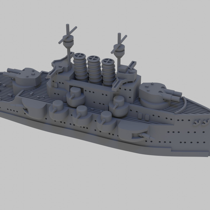 Steampunk Predreadnought battleship