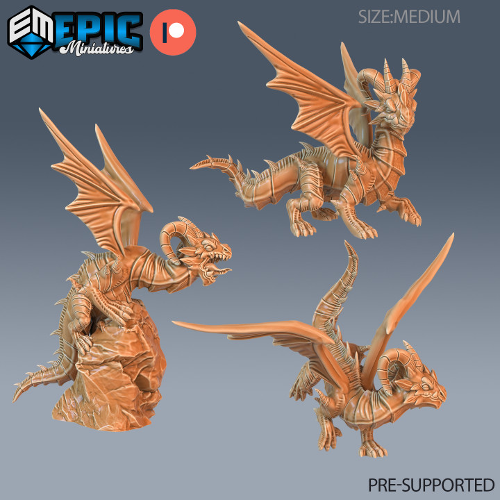 Dragon Wyrmling Set / Legendary  Drake / Winged Mountain Encounter / Ancient Viking Beast image