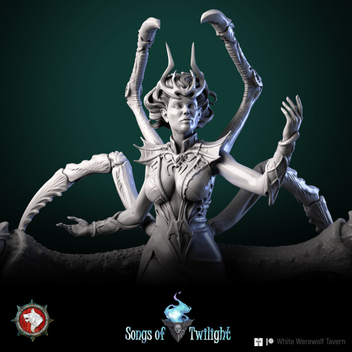 Spider Goddess Lerath 32mm and 75mm pre-supported image