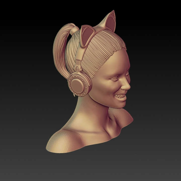 SEXY BUST- GAMER GIRL -MINIATURE 75 MM SCALE image
