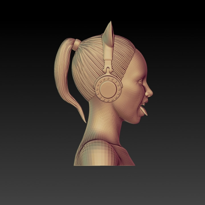 SEXY BUST- GAMER GIRL -MINIATURE 75 MM SCALE