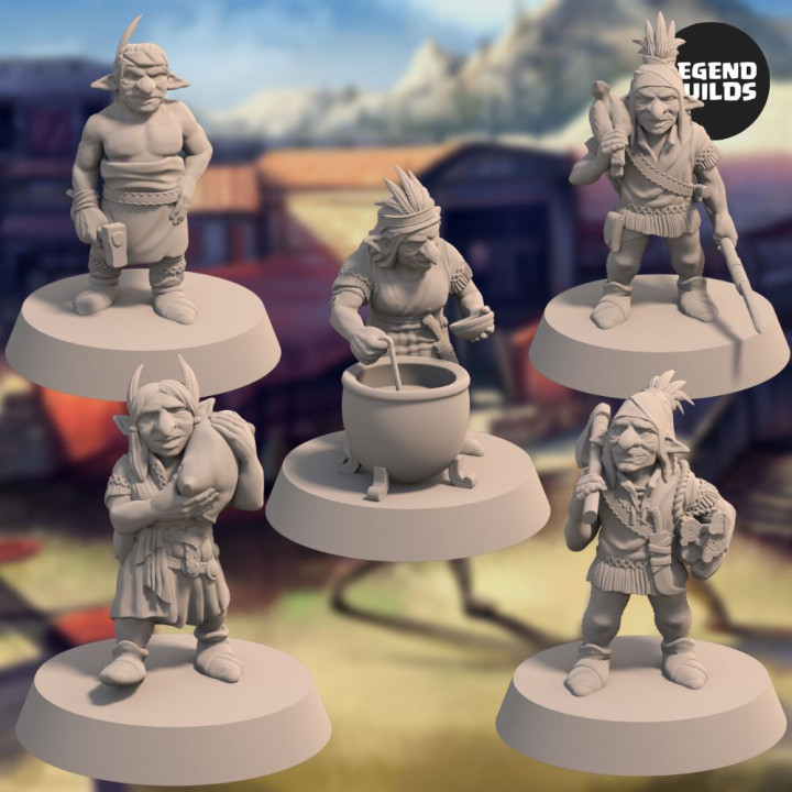 Nikta Villagers Bundle (5 unique miniatures)  - 3D Printable Miniatures – STL file