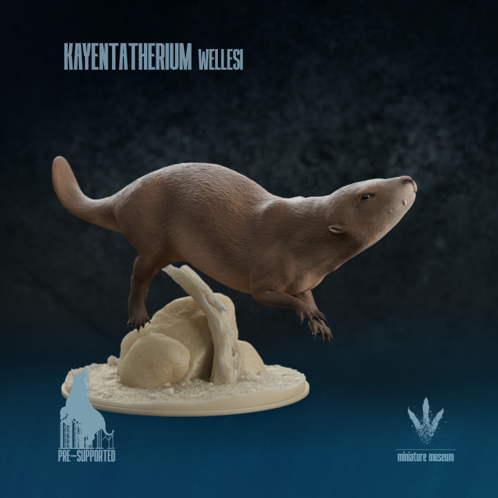 3D Printable Kayentatherium wellesi : Swimming by Miniature Museum