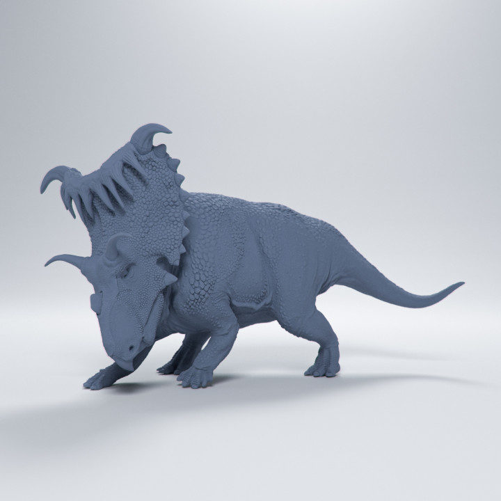 Kosmoceratops angry 1-35 scale pre-supported dinosaur FREE model sample image