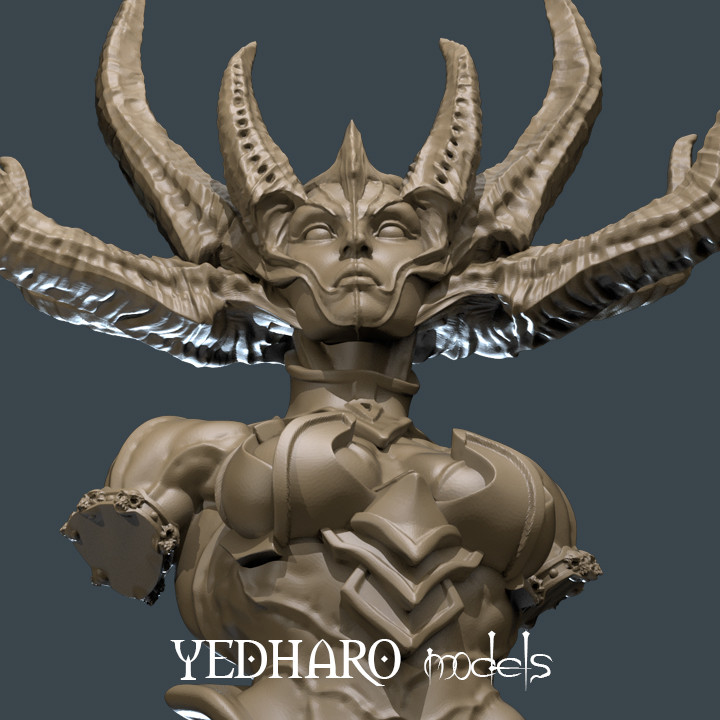 3d Printable Demon Queen Bust By Yedharo Models Sl 1884