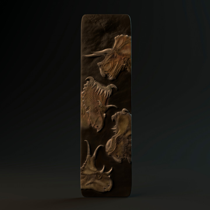 Ceratopsian Bookmark or magnet pre-supported image